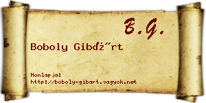 Boboly Gibárt névjegykártya